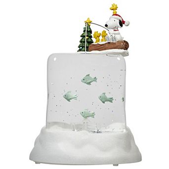 Roman Peanuts 8-inch Lighted Swirl Snoopy Fishing Table Decor