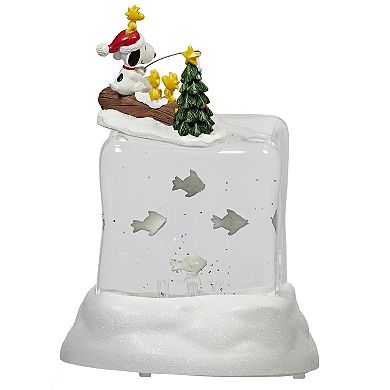 Roman Peanuts 8-inch Lighted Swirl Snoopy Fishing Table Decor