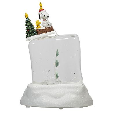 Roman Peanuts 8-inch Lighted Swirl Snoopy Fishing Table Decor