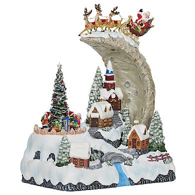 Musical Santa Over Moon LED Christmas Table Decor