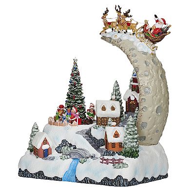 Musical Santa Over Moon LED Christmas Table Decor