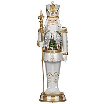 Roman Lighted Nutcracker Rotating Scene Table Decor
