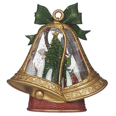 Roman 10-inch Lighted Bell Shape Mr. & Mrs. Claus Table Decor