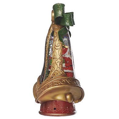 Roman 10-inch Lighted Bell Shape Mr. & Mrs. Claus Table Decor