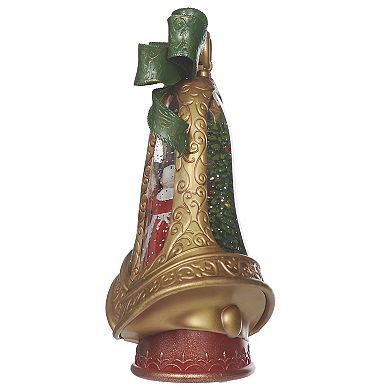 Roman 10-inch Lighted Bell Shape Mr. & Mrs. Claus Table Decor