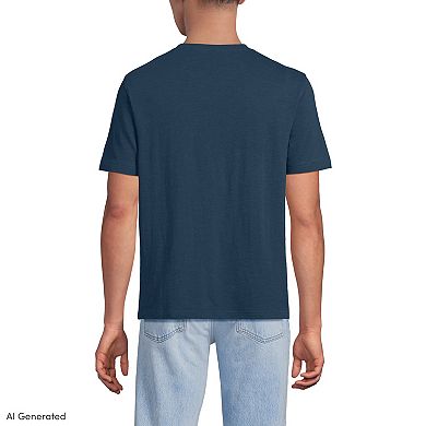 Big & Tall Lands' End Short Sleeve Cotton Linen Tee
