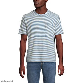 Big & Tall Lands' End Short Sleeve Cotton Linen Tee