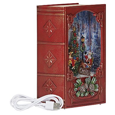 Roman Lighted Swirl Book with Santa Table Decor