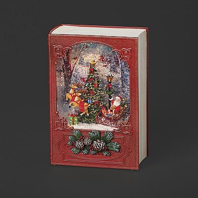 Roman Lighted Swirl Book with Santa Table Decor