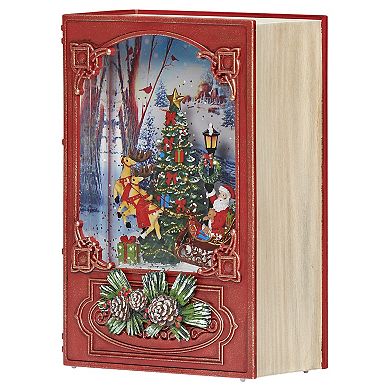 Roman Lighted Swirl Book with Santa Table Decor