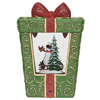 Roman Lighted Present Snowman & Cardinal Table Decor