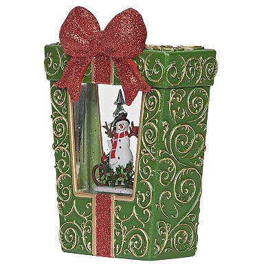 Roman Lighted Present Snowman & Cardinal Table Decor