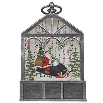Roman Lighted Swirl Santa Mobile Lantern Table Decor