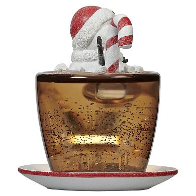 Roman Lighted Snowman Cocoa Mug Table Decor