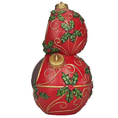 Roman 12.5-inch Lighted Musical Stacked Ornaments Table Decor