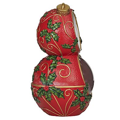 Roman 12.5-inch Lighted Musical Stacked Ornaments Table Decor