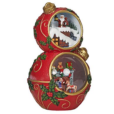 Roman 12.5-inch Lighted Musical Stacked Ornaments Table Decor