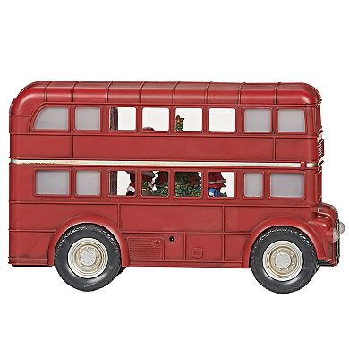 Roman Lighted Swirl Bus with Santa Table Decor