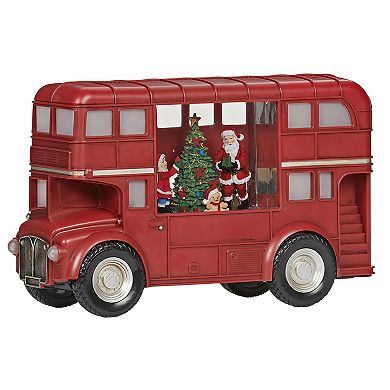 Roman Lighted Swirl Bus with Santa Table Decor