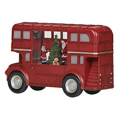 Roman Lighted Swirl Bus with Santa Table Decor