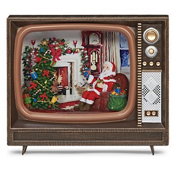 Roman Lighted Musical Santa Vintage TV Table Decor