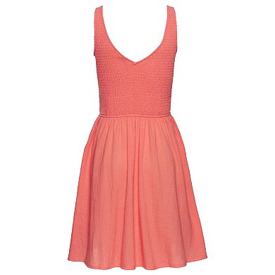 Lascana Women's Smocked V-Neck Dress