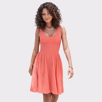 Lascana Women's Smocked V-Neck Dress