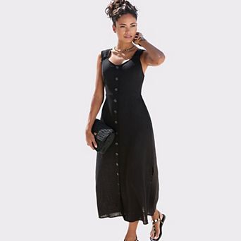 Lascana Women's Button Detail Maxi Dress