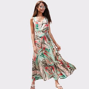 Lascana Women's Smocked Waist Sleeveless Maxi Dress