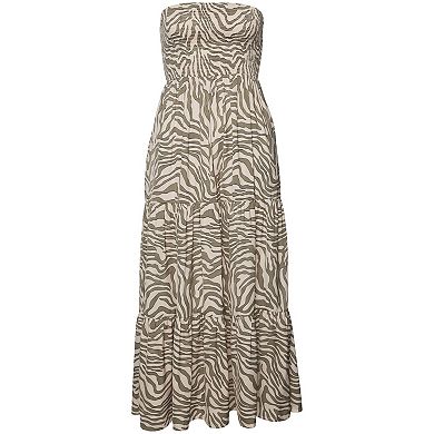 Lascana Women's Smocked Strapless Maxi Dress