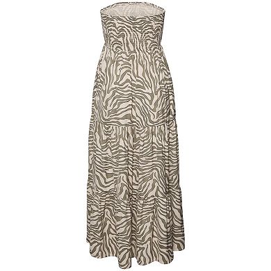 Lascana Women's Smocked Strapless Maxi Dress