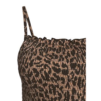 Lascana Women's Smocked Leopard Print Dress