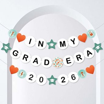 The Life of a Graduate Banner, Class of 2026 Showgirl Era Graduation, Friendship Bracelet, 28 pc