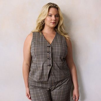 Plus Size LC Lauren Conrad Longline V-Neck Vest