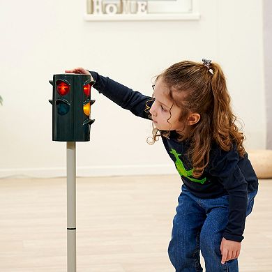 AquaPlay Traffic Stoplight Light-Up Road Safety Toy 28-Inch Stand
