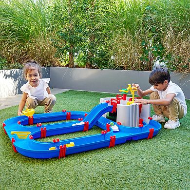 AquaPlay Harbor Waterway Playset With 3 Toy Boats & 2 Animal Figures