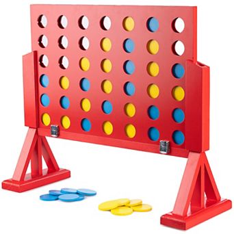Wilton Bradley Giant 4-In-A-Row Classic Connecting Game Wood Indoor-Outdoor Play