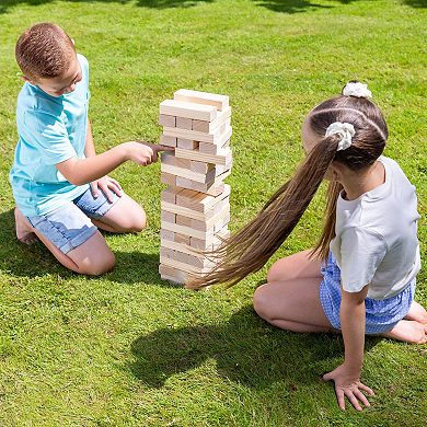 Wilton Bradley Giant Stack 'N' Fall Classic Wooden Block Game Indoor & Outdoor Play