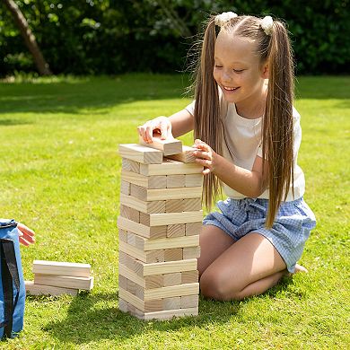 Wilton Bradley Giant Stack 'N' Fall Classic Wooden Block Game Indoor & Outdoor Play