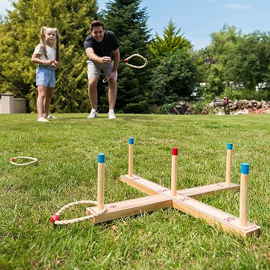 Wilton Bradley Ring Toss Game Indoor-Outdoor Wood Play Set