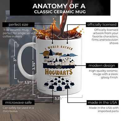 Harry Potter (I Would Rather Be at Hogwarts) 11 oz White Ceramic Mug WMUG1182