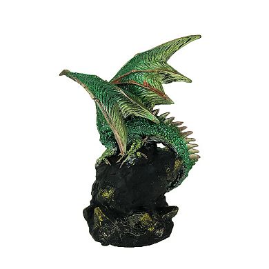 Glittery Green Wicked Dragon Color Changing LED Geode Statue