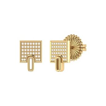 Sidewalk Square Diamond Stud Earring