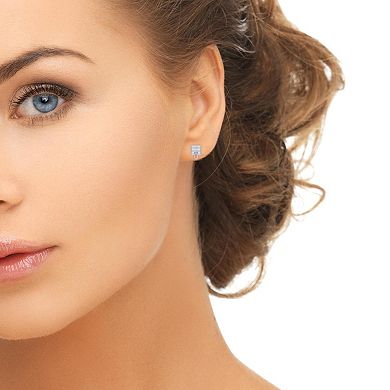Sidewalk Square Diamond Stud Earring