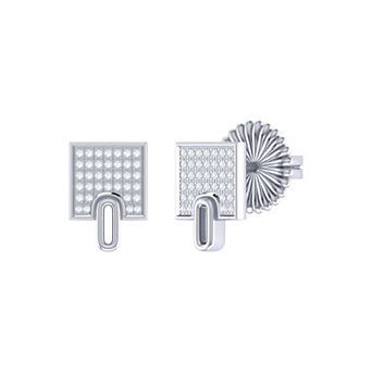 Sidewalk Square Diamond Stud Earring