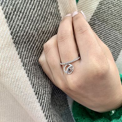 Moon Phases Diamond Charm Ring
