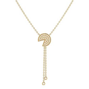 Pac Man Candy Diamond Lariat Necklace