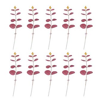 10 pc Artificial Eucalyptus Stems Plastic Greenery Stems for Home Decor 13"H