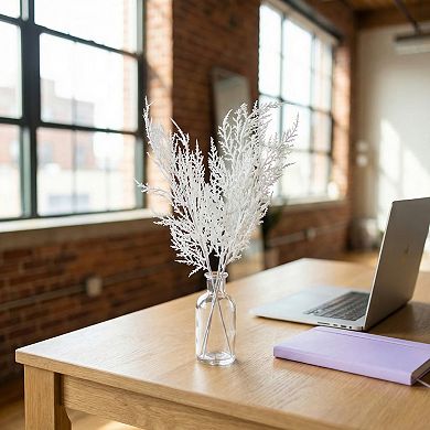 12 Pcs Artificial Pine Branches 13.8" Tall Faux 5-Fork Pine Needle Picks Realistic PE Greenery Stems