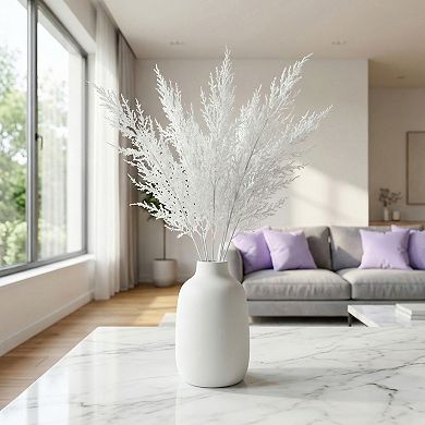 12 Pcs Artificial Pine Branches 13.8" Tall Faux 5-Fork Pine Needle Picks Realistic PE Greenery Stems